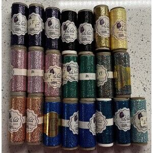 Lot of 22 New Old Stock Metallic Pretty Punch Thread Rolls Variety